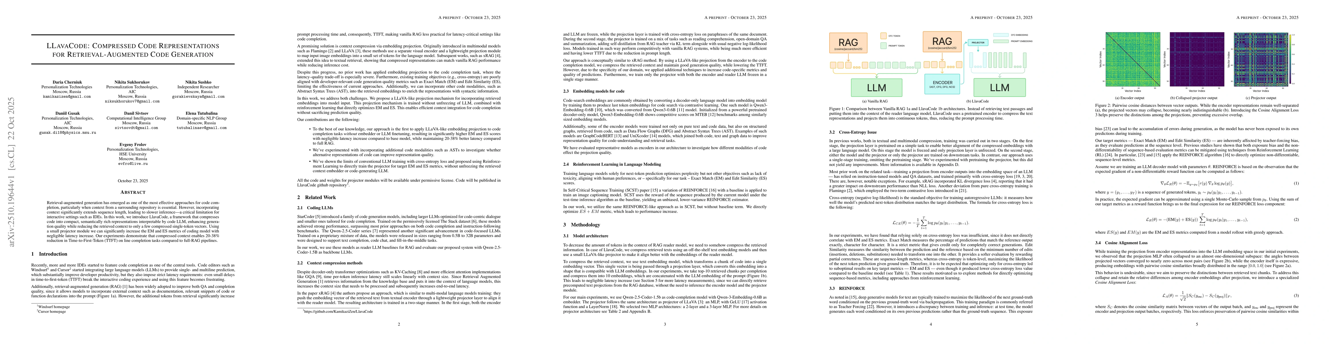 Thumbnail for LLavaCode: Compressed Code Representations for Retrieval-Augmented Code
  Generation