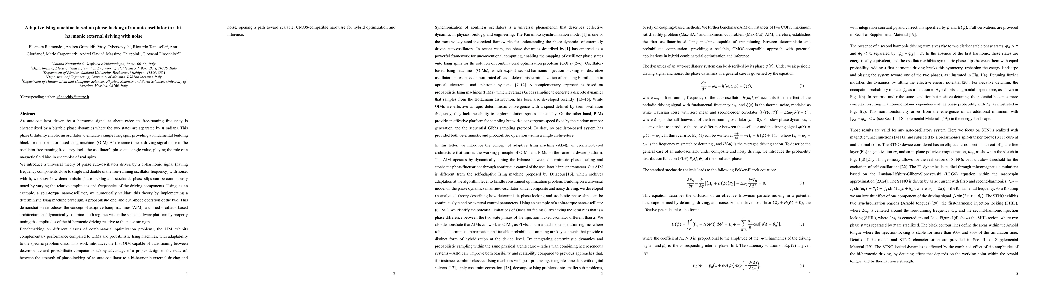 Thumbnail for Adaptive Ising machine based on phase-locking of an auto-oscillator to a
  bi-harmonic external driving with noise