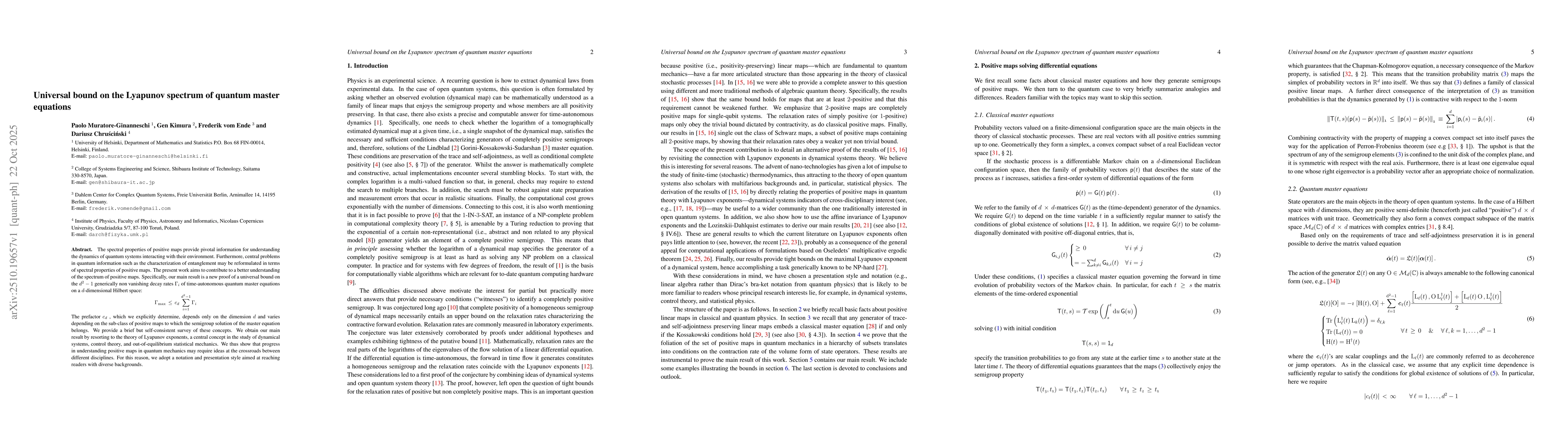 Thumbnail for Universal bound on the Lyapunov spectrum of quantum master equations