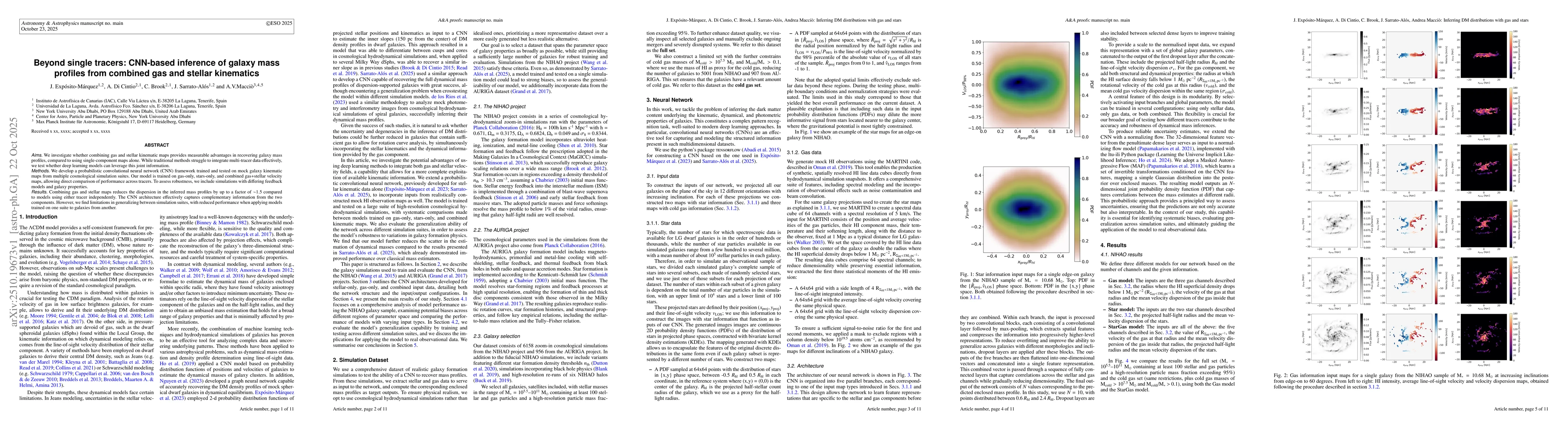 Thumbnail for Beyond single tracers: CNN-based inference of galaxy mass profiles from
  combined gas and stellar kinematics