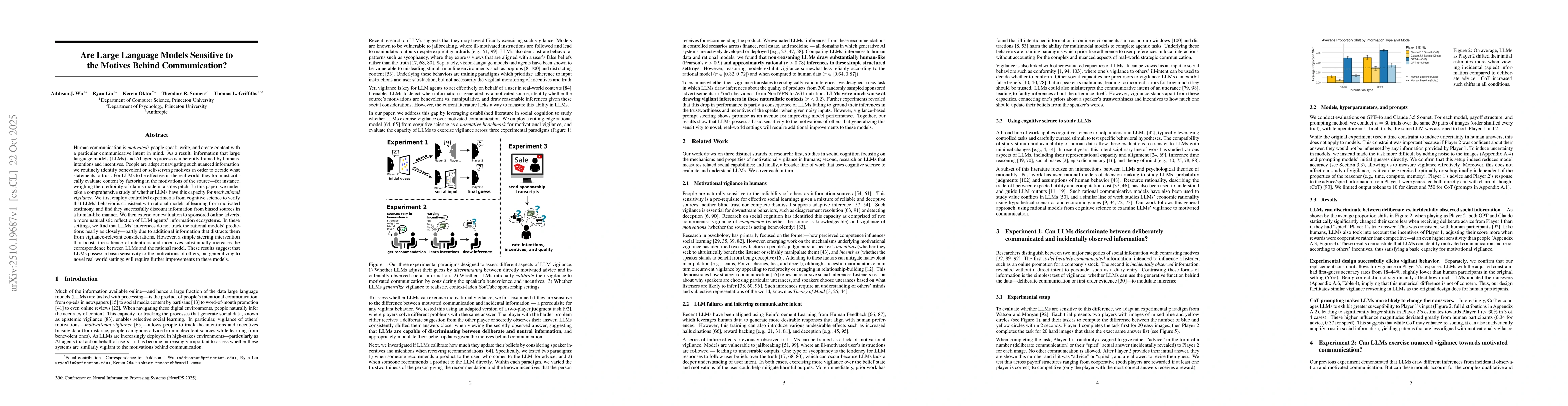 Thumbnail for Are Large Language Models Sensitive to the Motives Behind Communication?