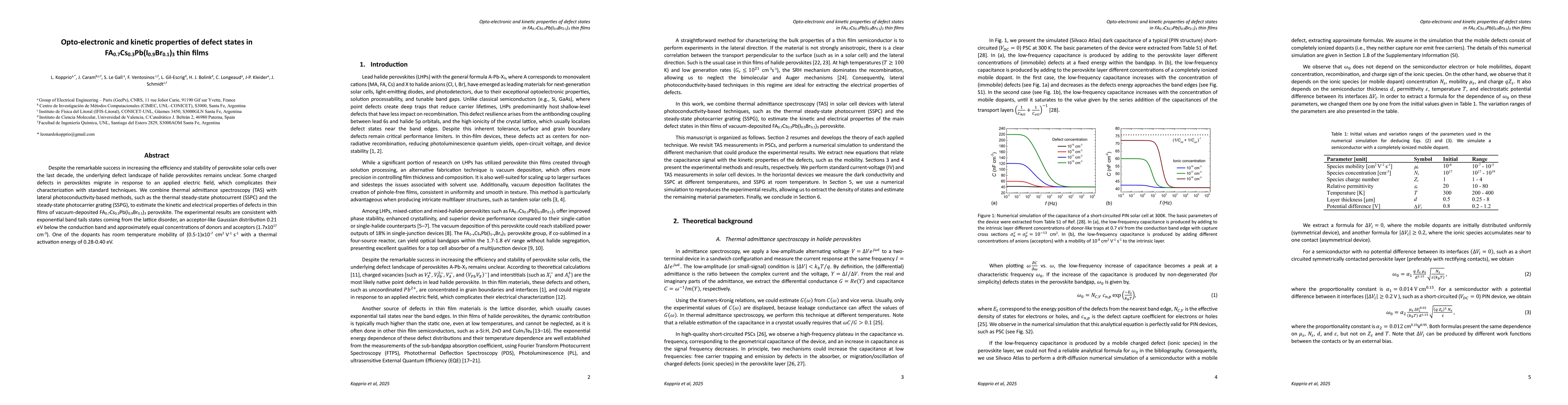 Thumbnail for Opto-electronic and kinetic properties of defect states in
  FA0.7Cs0.3Pb(I0.9Br0.1)3 thin films