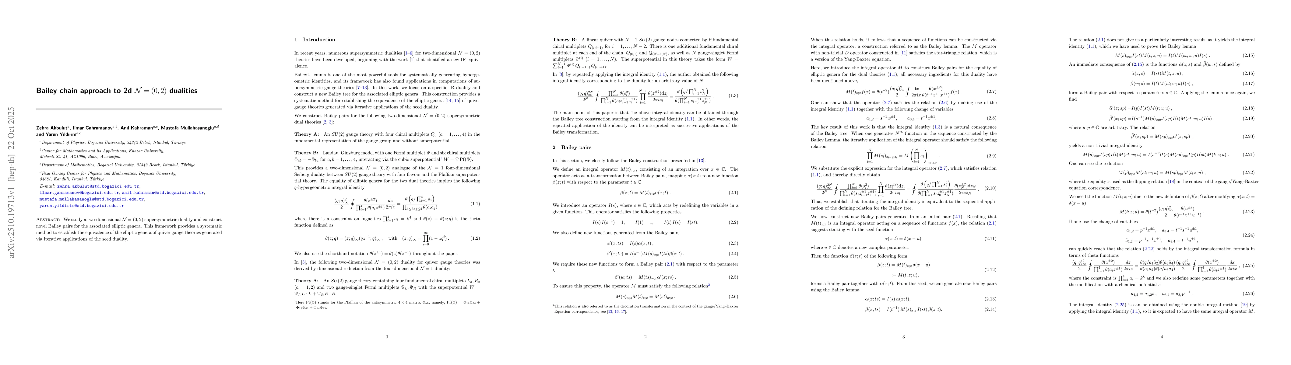 Thumbnail for Bailey chain approach to 2d $\mathcal{N}=(0,2)$ dualities