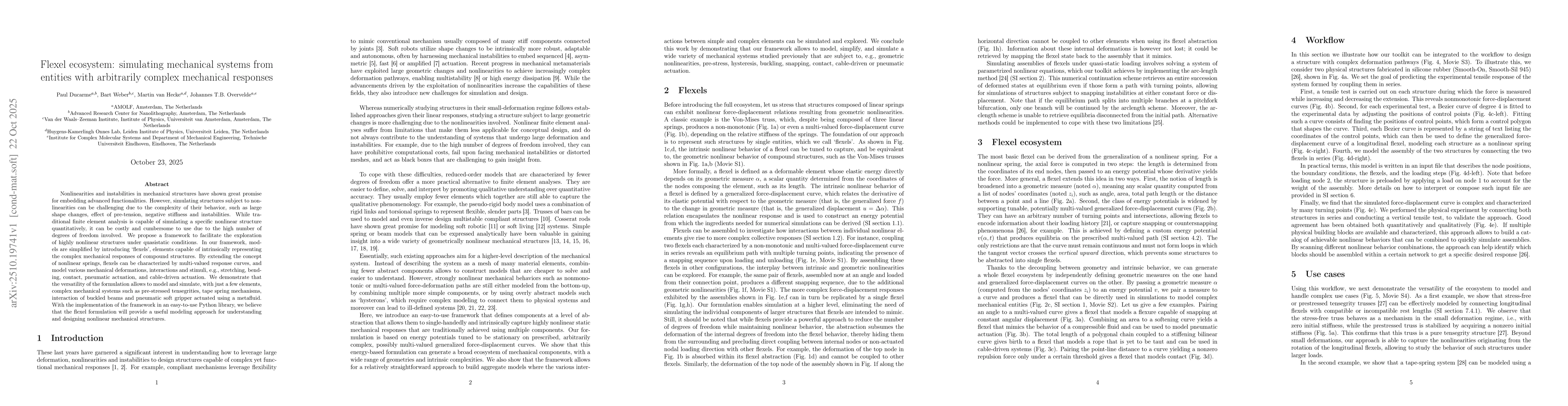 Thumbnail for Flexel ecosystem: simulating mechanical systems from entities with
  arbitrarily complex mechanical responses