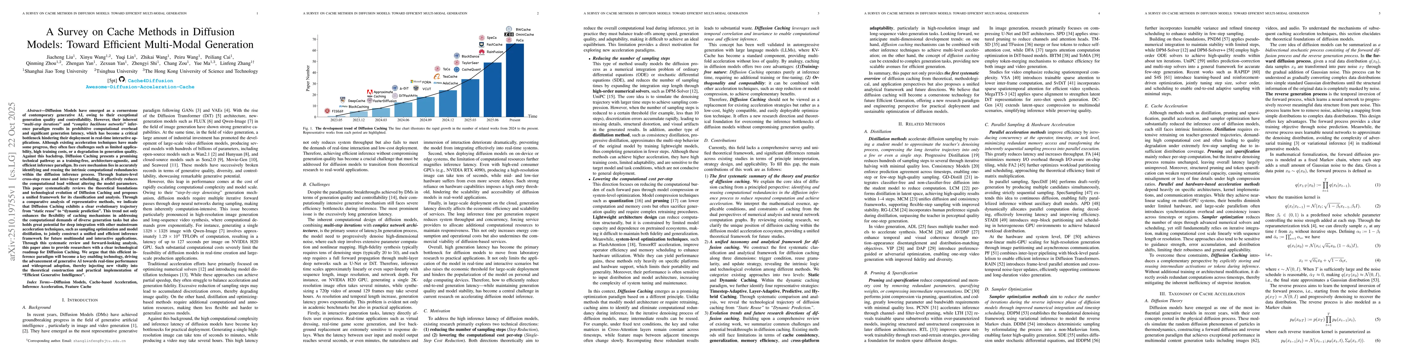 Thumbnail for A Survey on Cache Methods in Diffusion Models: Toward Efficient
  Multi-Modal Generation