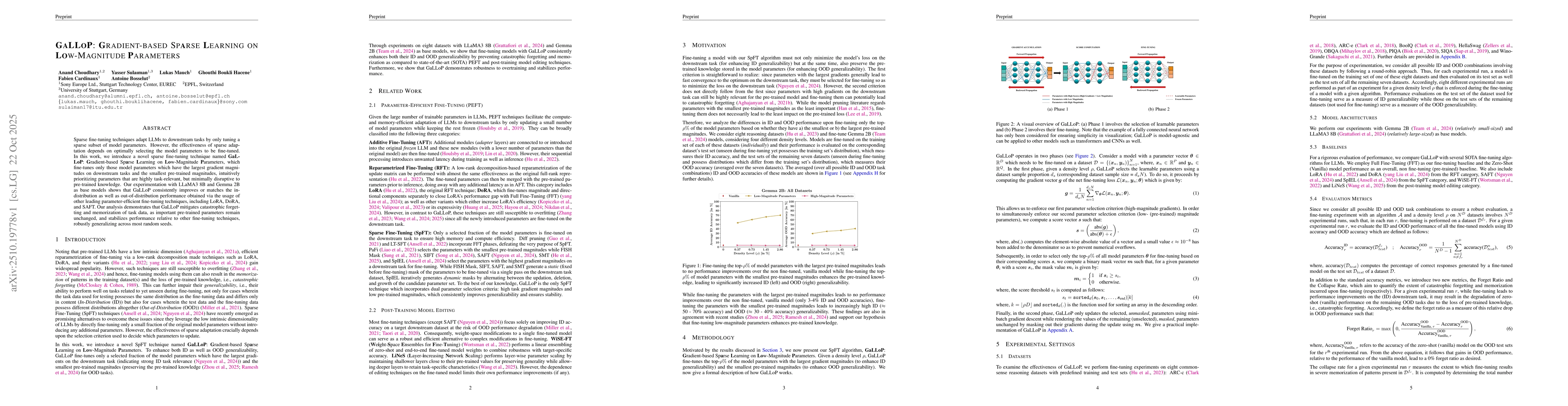Thumbnail for GaLLoP: Gradient-based Sparse Learning on Low-Magnitude Parameters