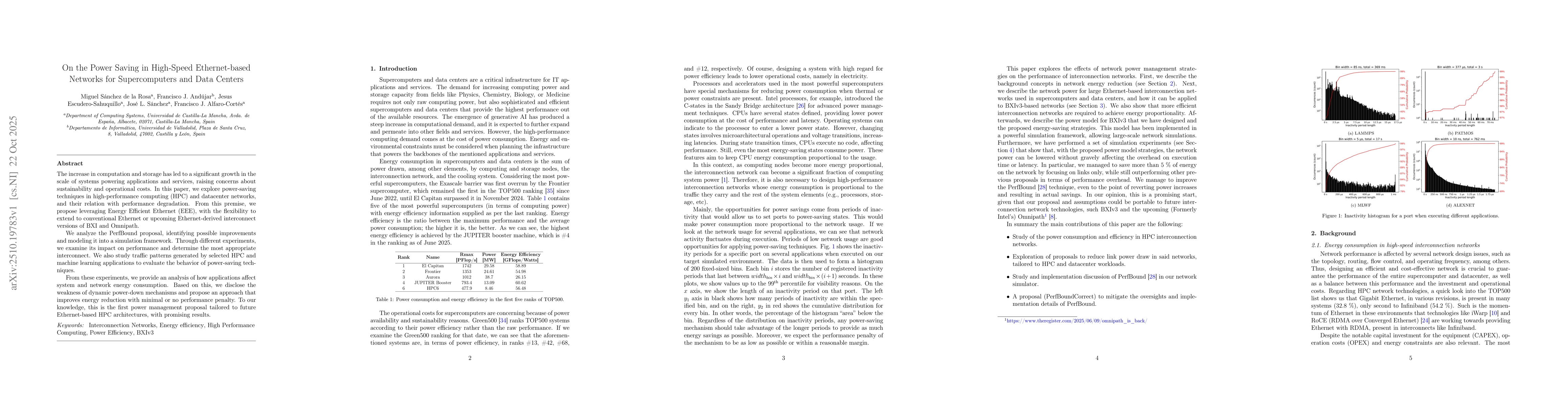 Thumbnail for On the Power Saving in High-Speed Ethernet-based Networks for
  Supercomputers and Data Centers