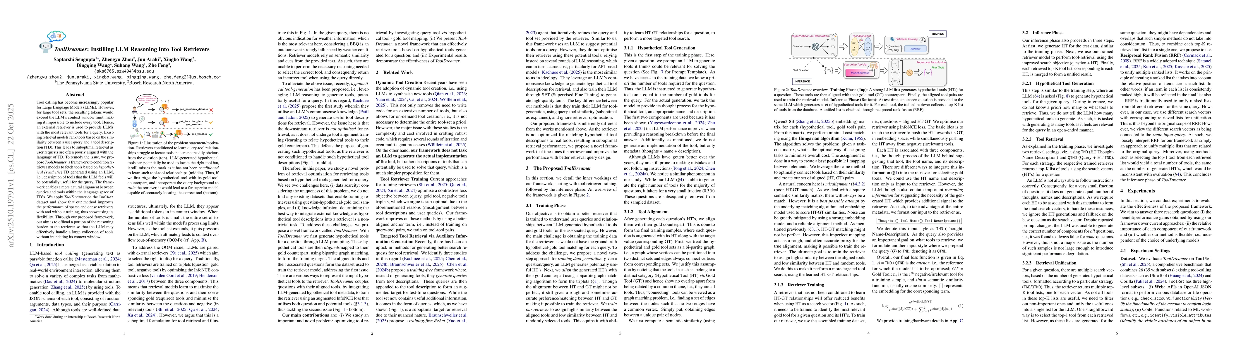 Thumbnail for ToolDreamer: Instilling LLM Reasoning Into Tool Retrievers