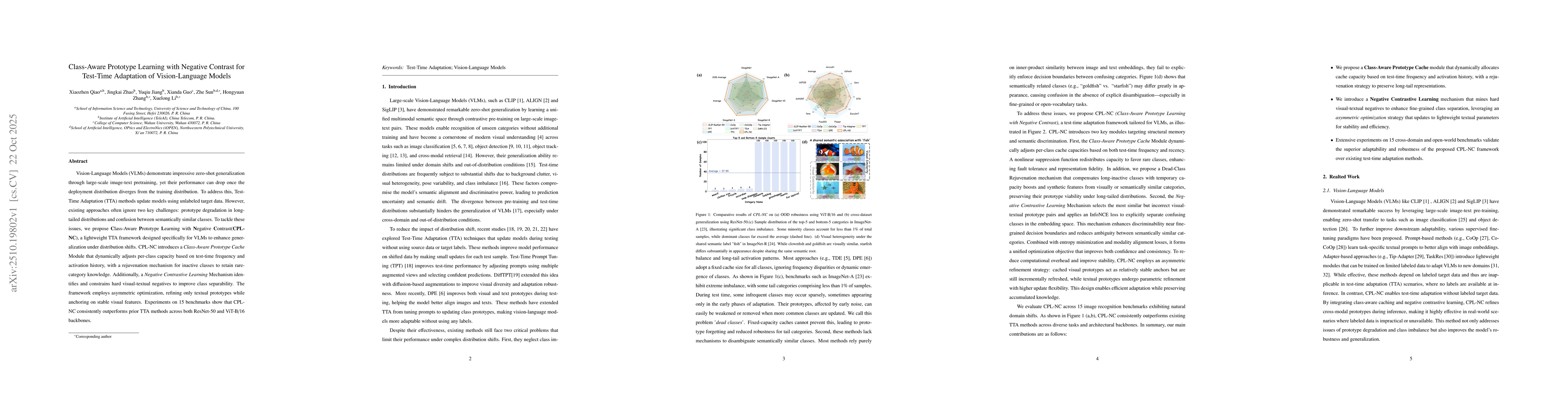 Thumbnail for Class-Aware Prototype Learning with Negative Contrast for Test-Time
  Adaptation of Vision-Language Models