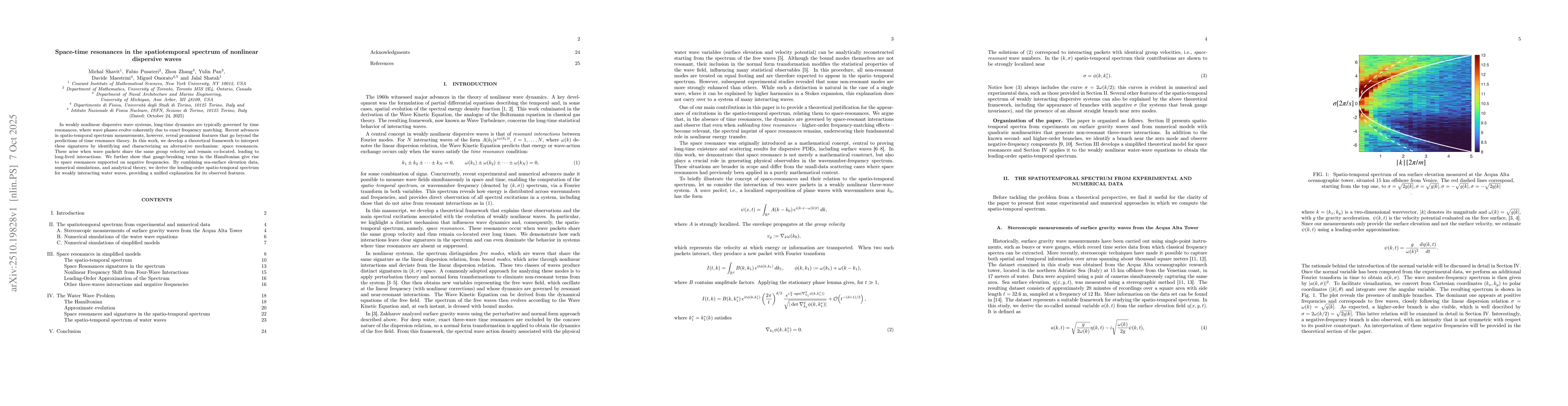 Thumbnail for Space-time resonances in the spatiotemporal spectrum of nonlinear
  dispersive waves