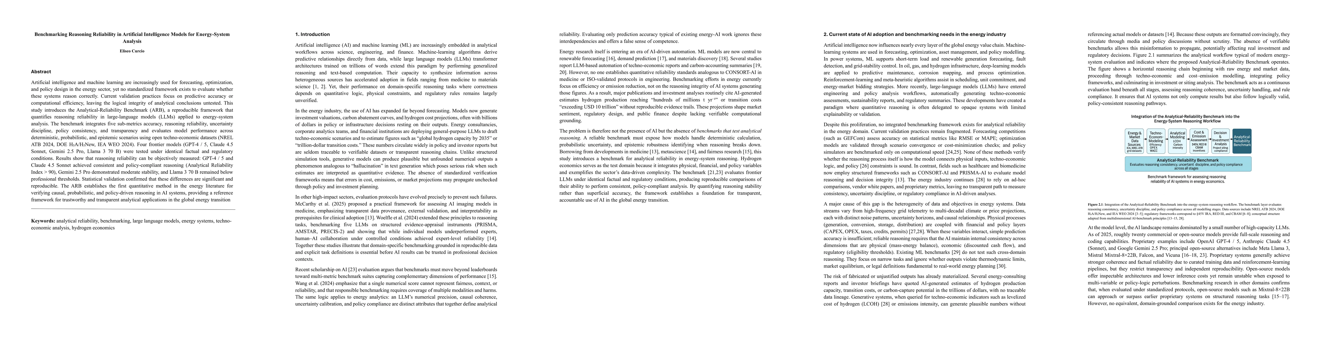 Thumbnail for Benchmarking Reasoning Reliability in Artificial Intelligence Models for
  Energy-System Analysis
