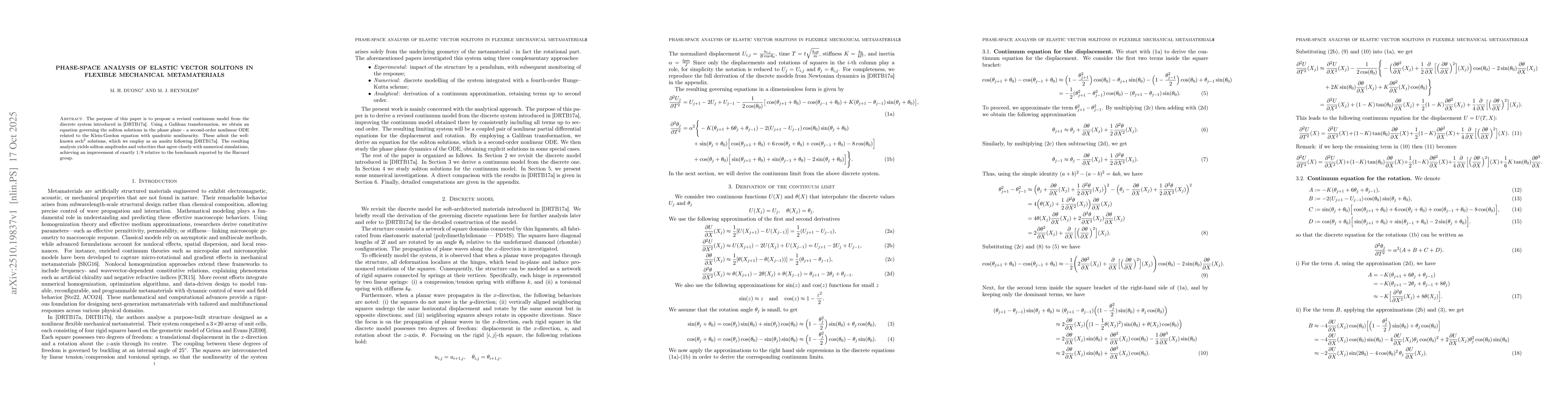 Thumbnail for Phase-Space Analysis of Elastic Vector Solitons in Flexible Mechanical
  Metamaterials