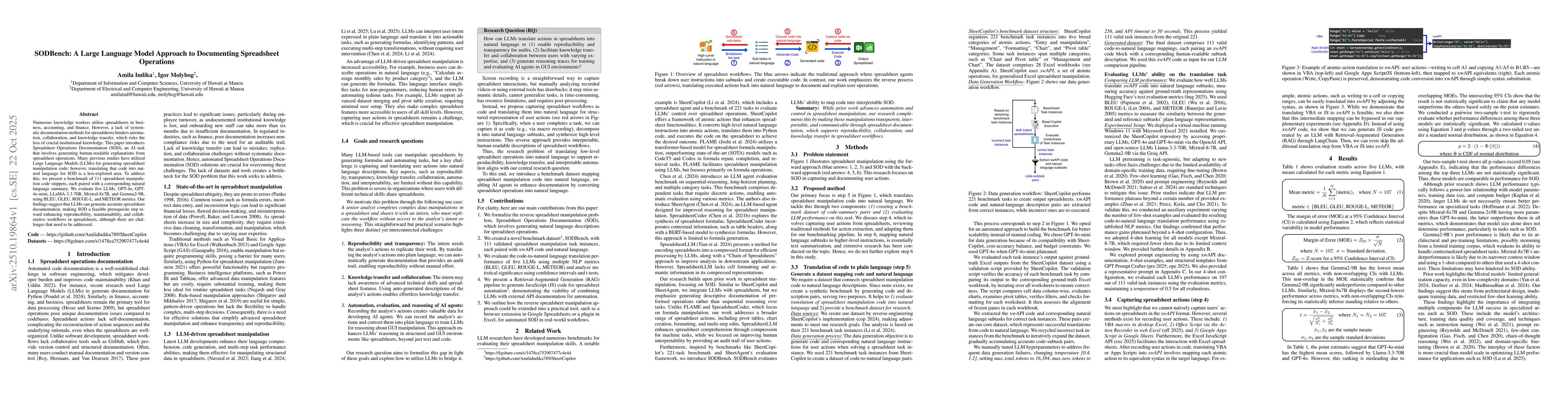 Thumbnail for SODBench: A Large Language Model Approach to Documenting Spreadsheet
  Operations