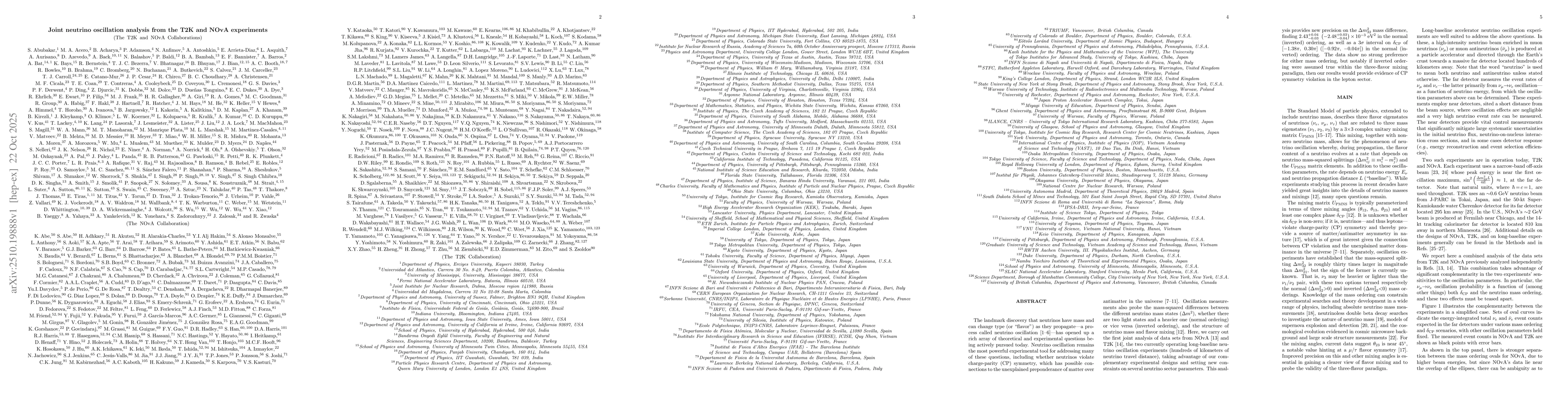 Thumbnail for Joint neutrino oscillation analysis from the T2K and NOvA experiments
