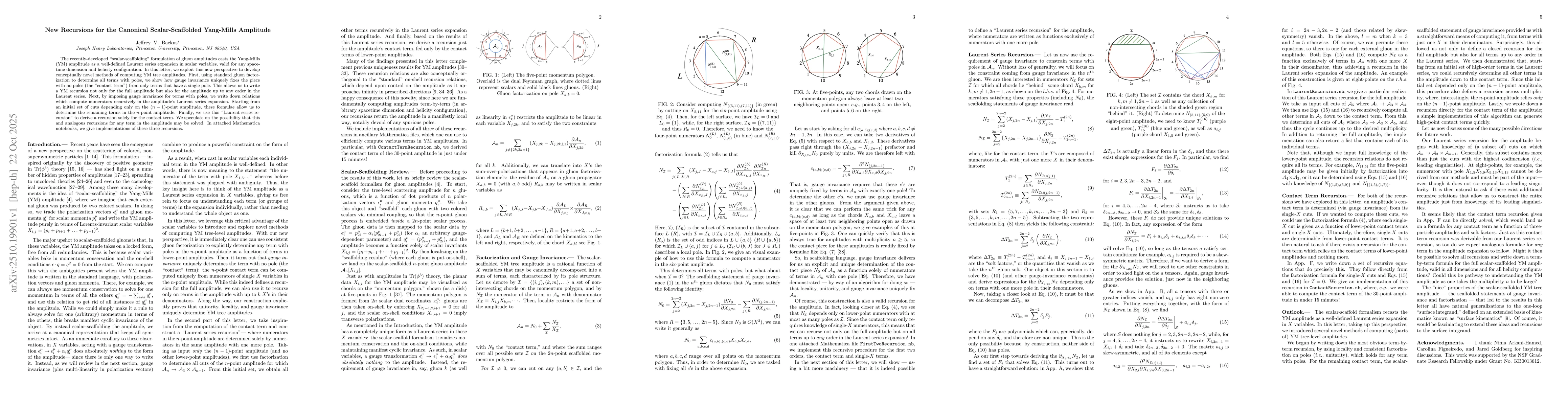 Thumbnail for New Recursions for the Canonical Scalar-Scaffolded Yang-Mills Amplitude