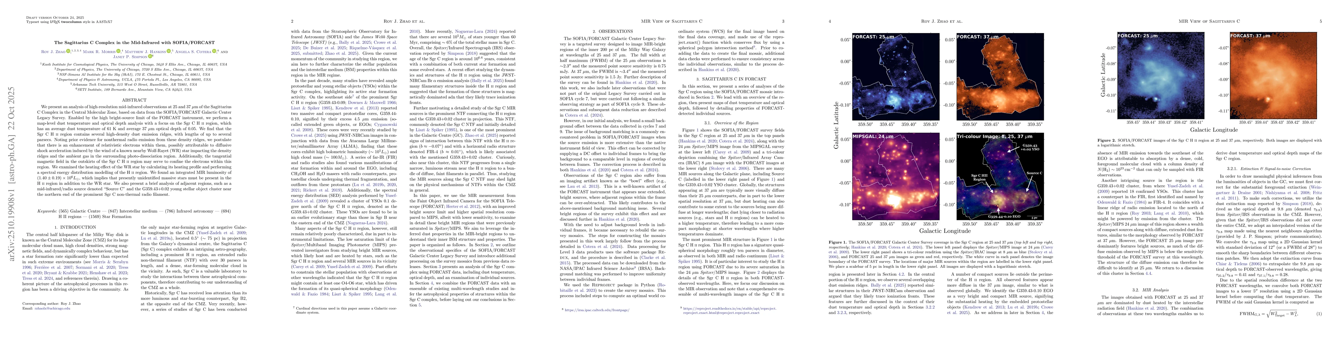 Thumbnail for The Sagittarius C Complex in the Mid-Infrared with SOFIA/FORCAST