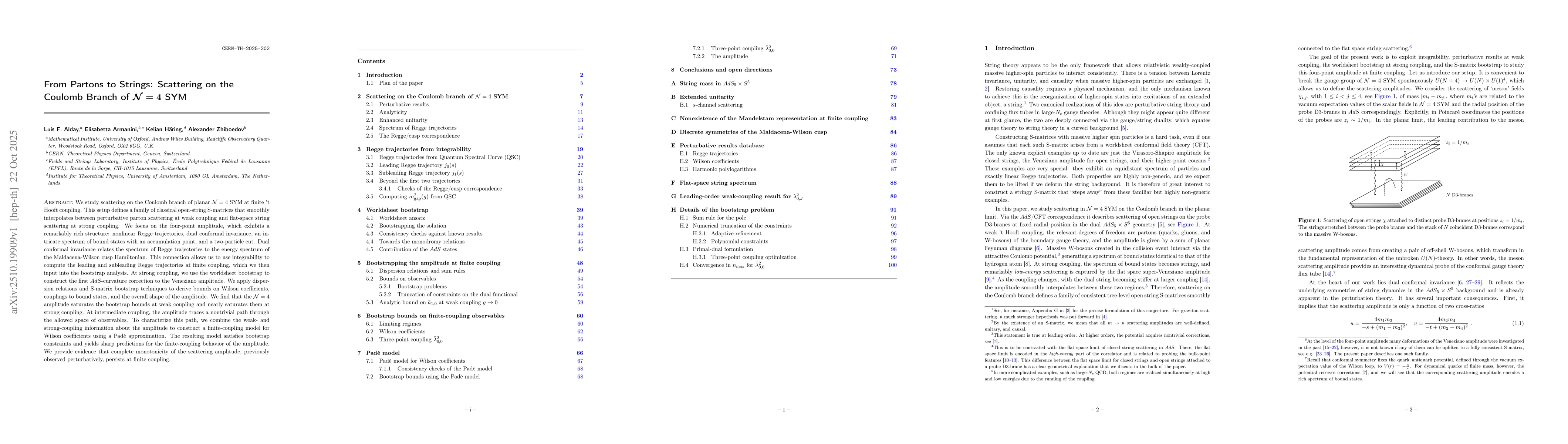 Thumbnail for From Partons to Strings: Scattering on the Coulomb Branch of
  $\mathcal{N}=4$ SYM