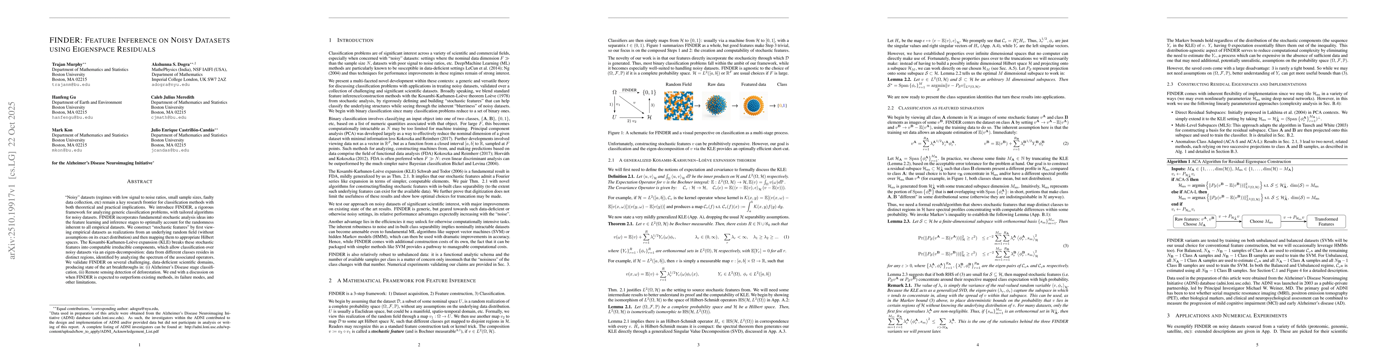 Thumbnail for FINDER: Feature Inference on Noisy Datasets using Eigenspace Residuals