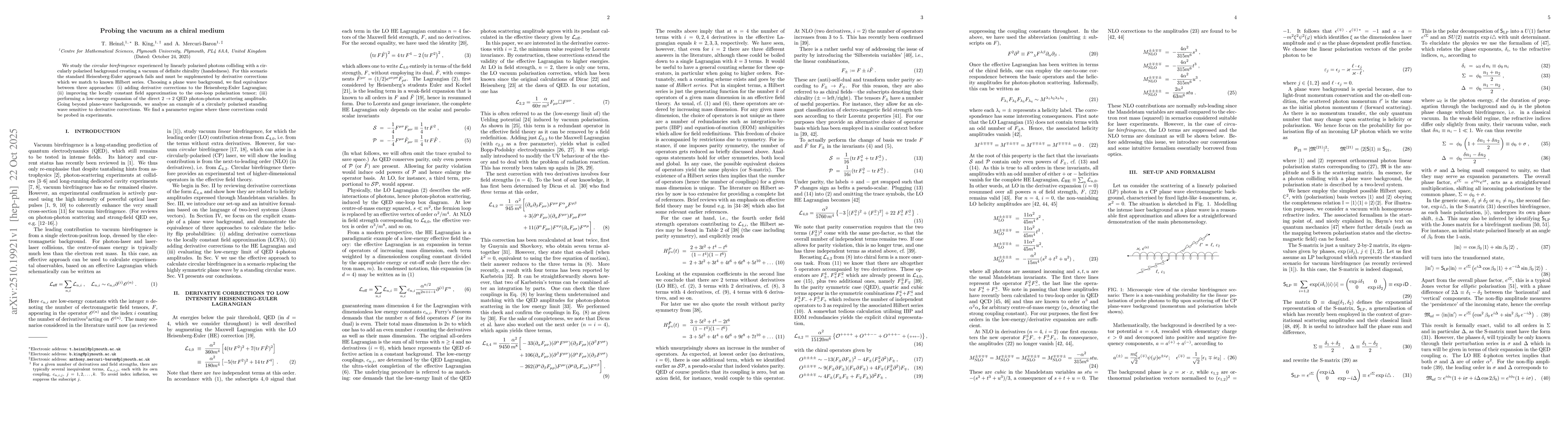 Thumbnail for Probing the vacuum as a chiral medium