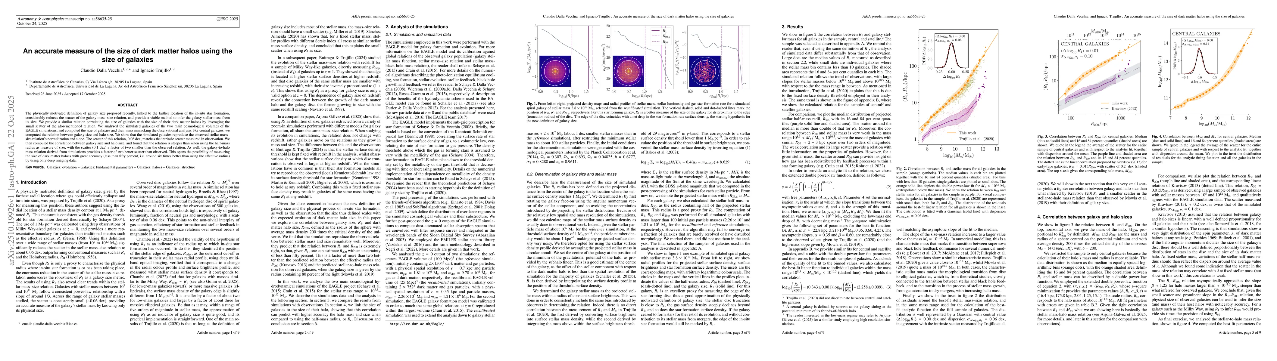 Thumbnail for An accurate measure of the size of dark matter halos using the size of
  galaxies