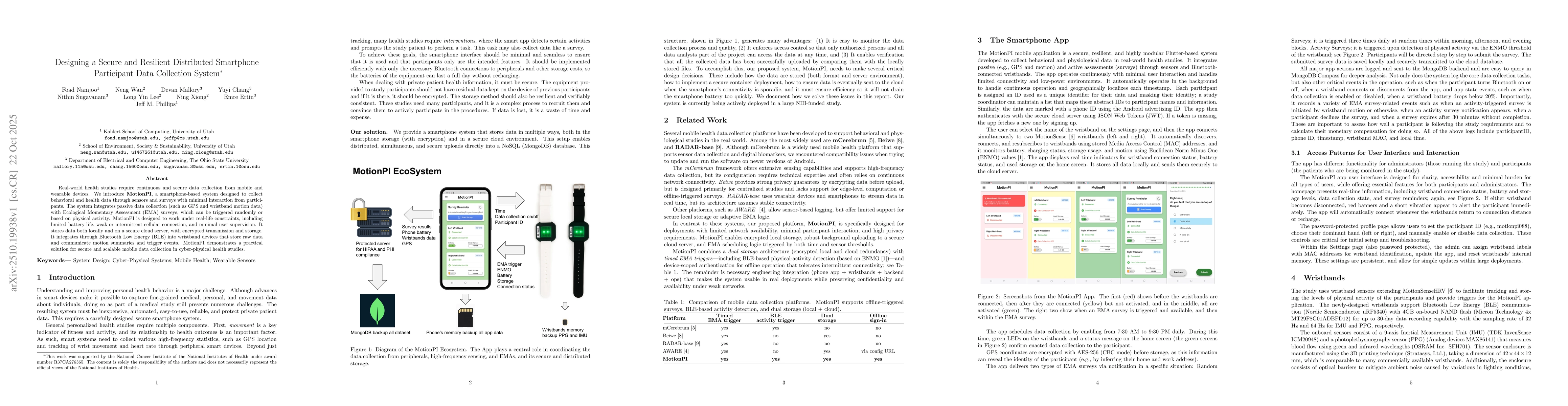 Thumbnail for Designing a Secure and Resilient Distributed Smartphone Participant Data
  Collection System