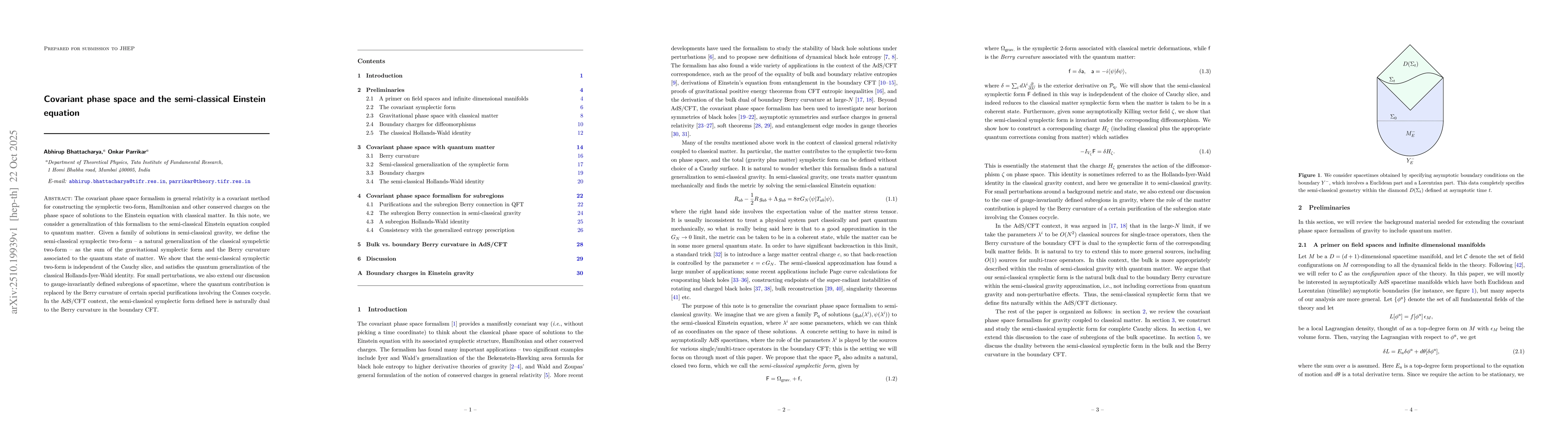 Thumbnail for Covariant phase space and the semi-classical Einstein equation