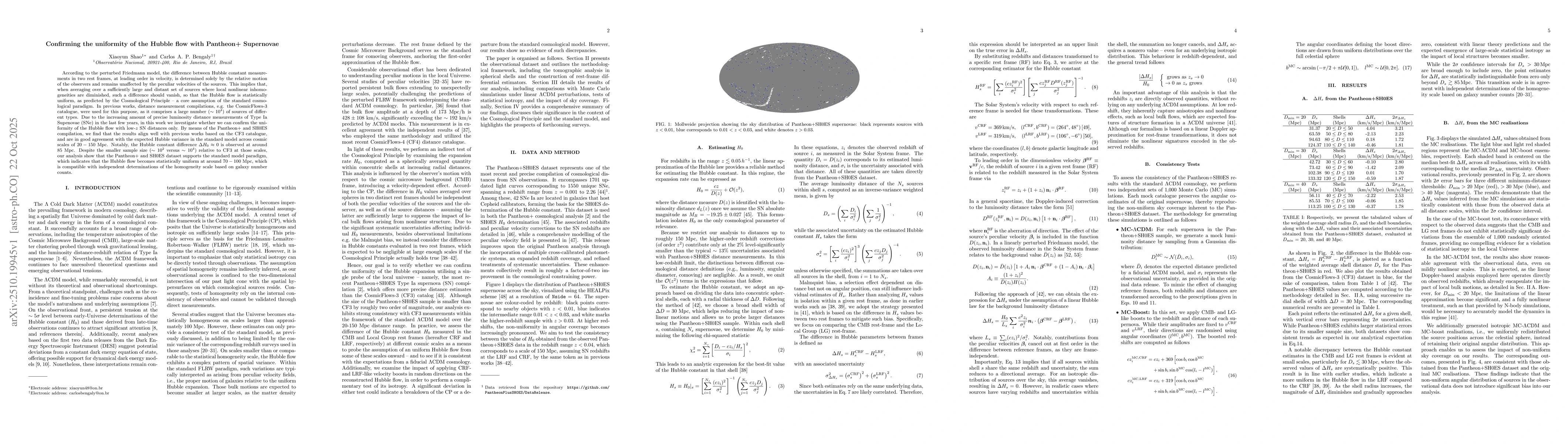 Thumbnail for Confirming the uniformity of the Hubble flow with Pantheon+ Supernovae
