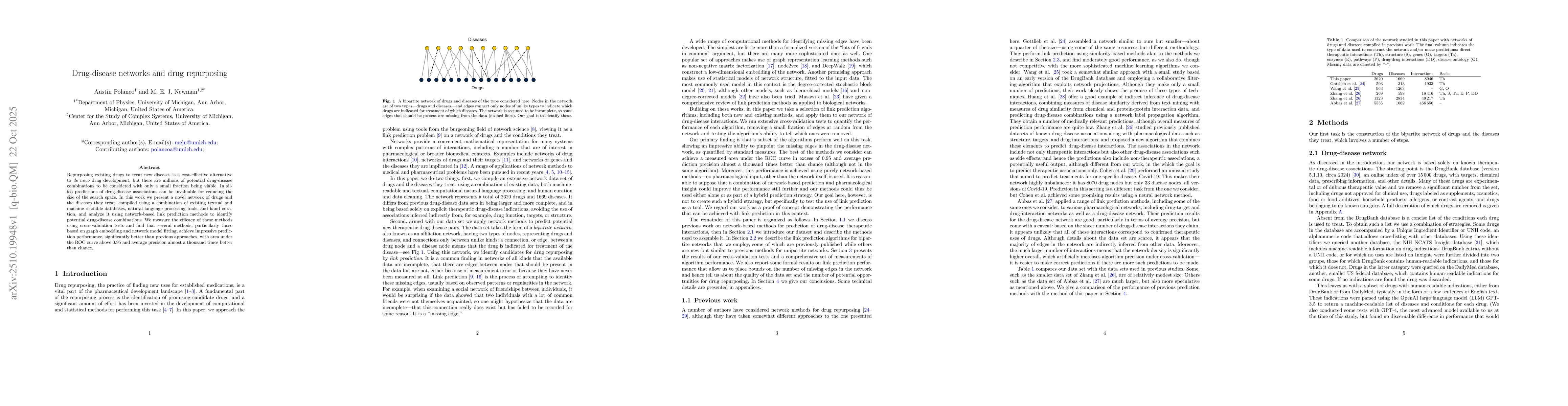 Thumbnail for Drug-disease networks and drug repurposing