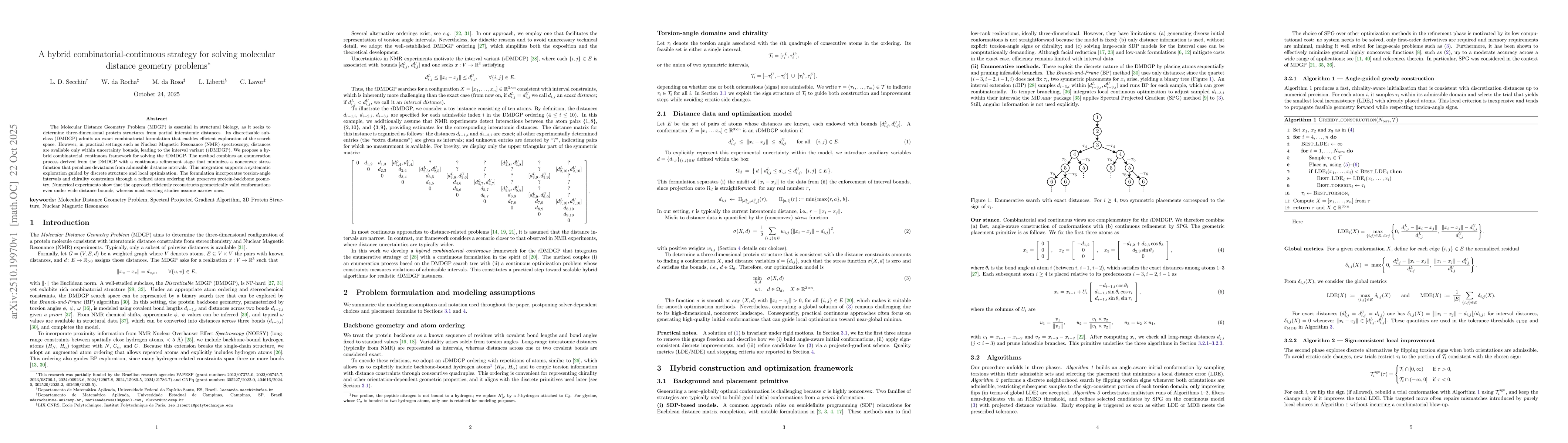 Thumbnail for A hybrid combinatorial-continuous strategy for solving molecular
  distance geometry problems