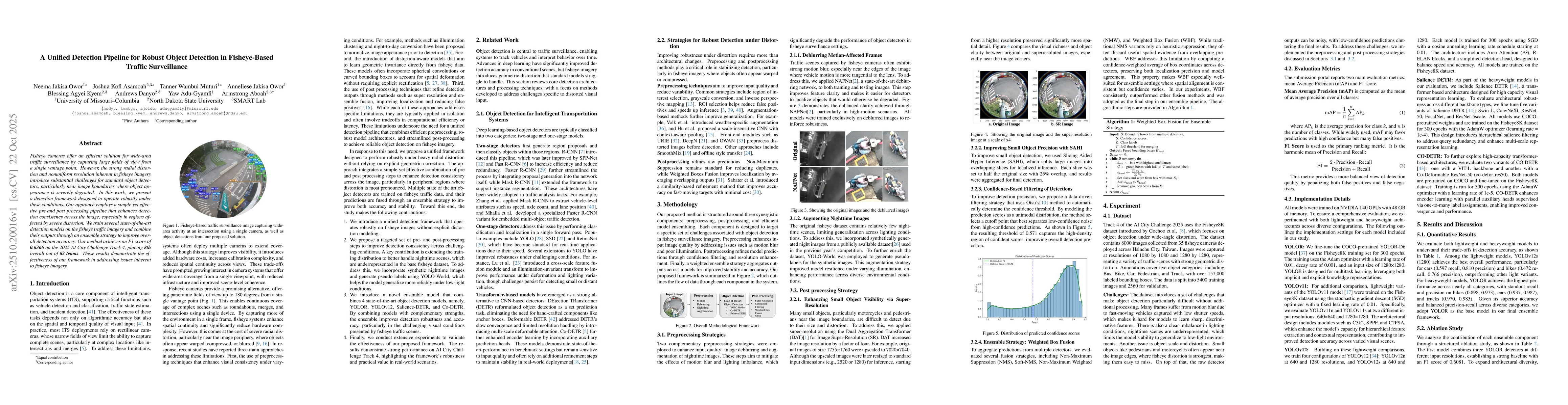 Thumbnail for A Unified Detection Pipeline for Robust Object Detection in
  Fisheye-Based Traffic Surveillance