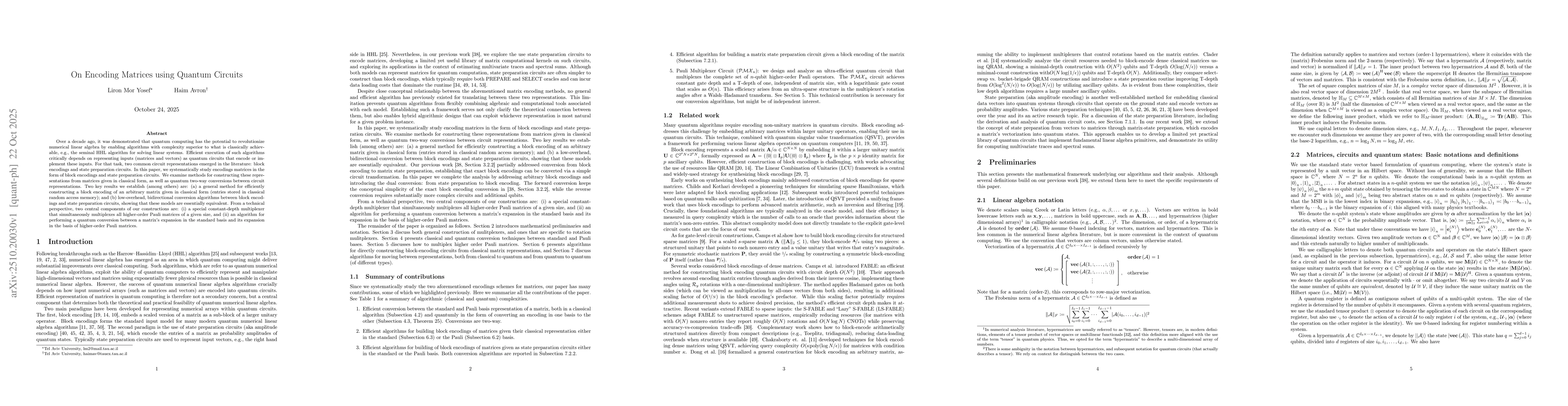 Thumbnail for On Encoding Matrices using Quantum Circuits