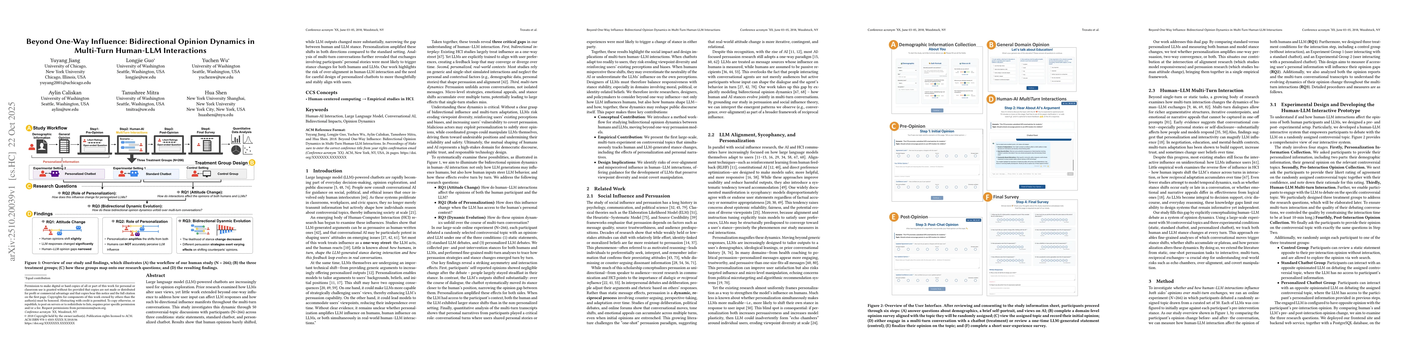 Thumbnail for Beyond One-Way Influence: Bidirectional Opinion Dynamics in Multi-Turn
  Human-LLM Interactions