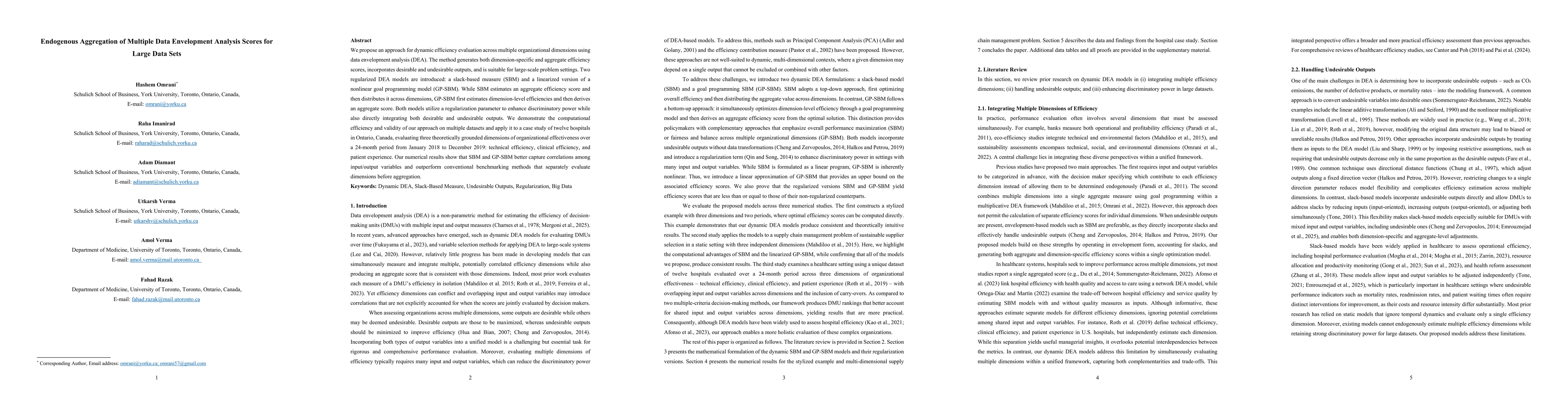 Thumbnail for Endogenous Aggregation of Multiple Data Envelopment Analysis Scores for
  Large Data Sets