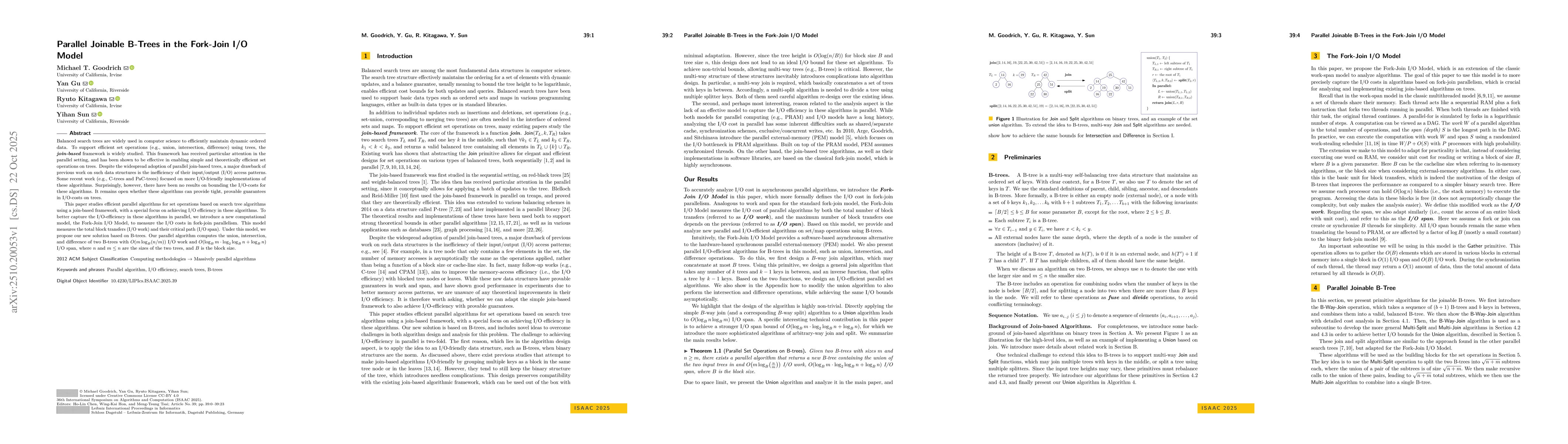 Thumbnail for Parallel Joinable B-Trees in the Fork-Join I/O Model