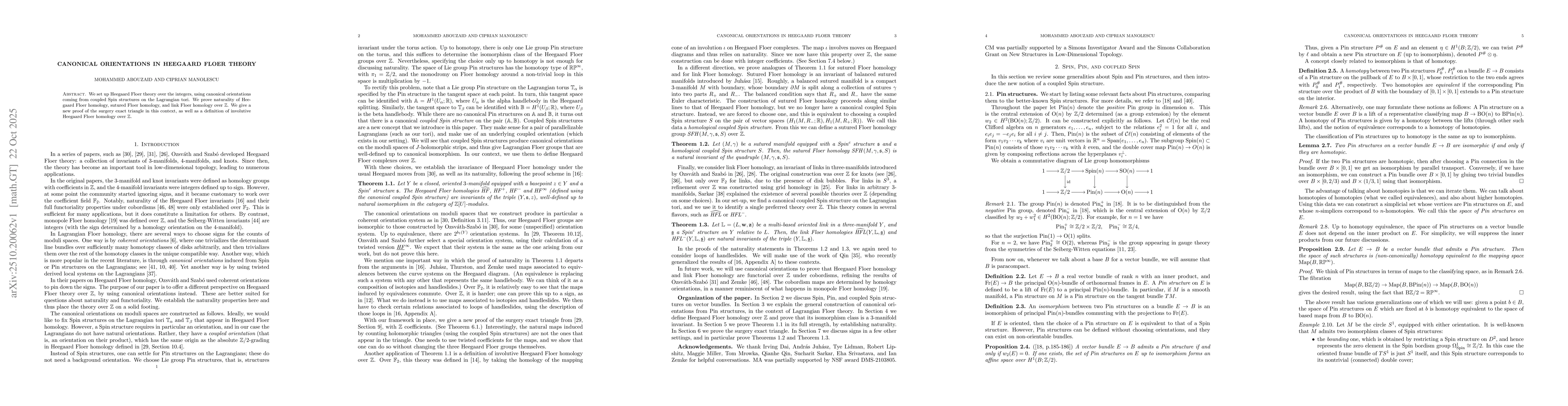 Thumbnail for Canonical orientations in Heegaard Floer theory