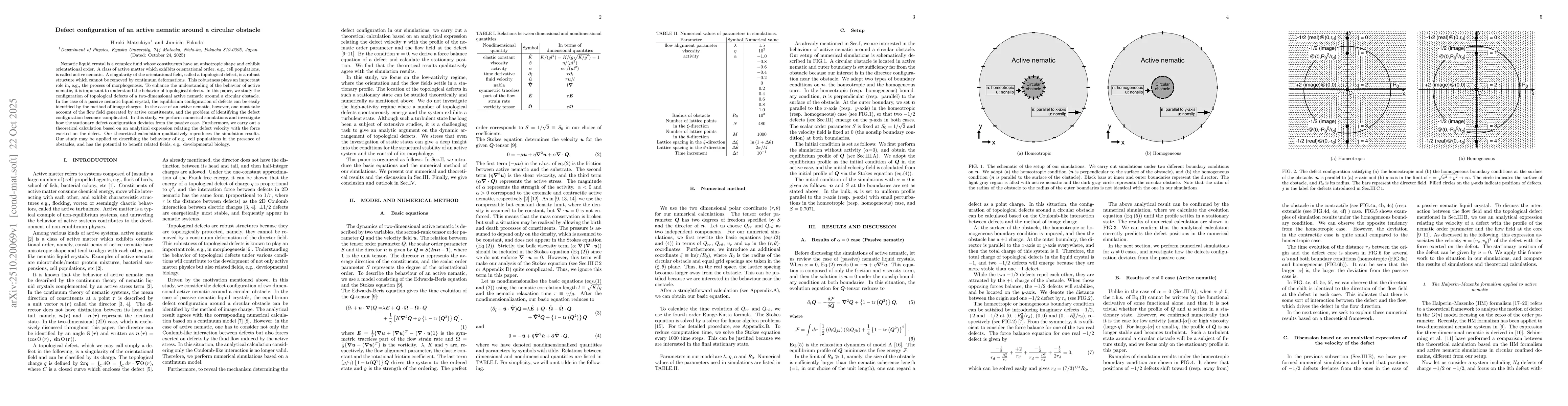 Thumbnail for Defect configuration of an active nematic around a circular obstacle