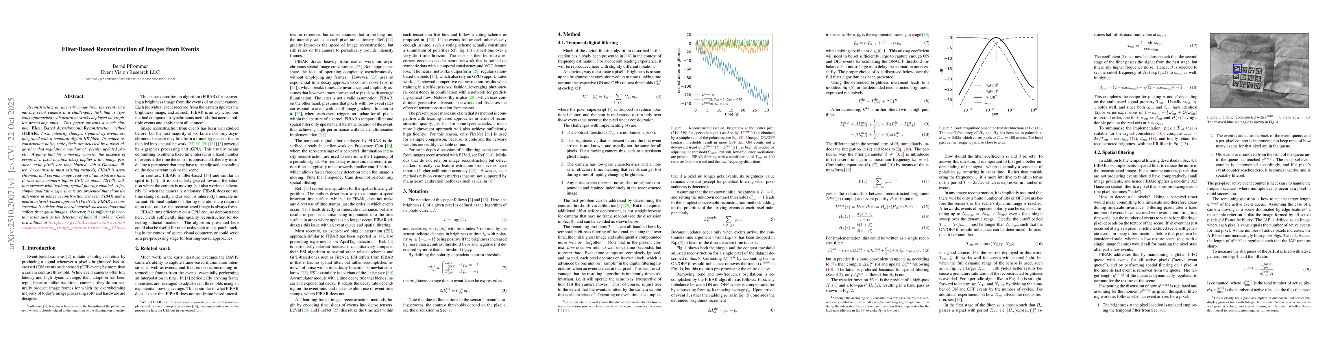 Thumbnail for Filter-Based Reconstruction of Images from Events
