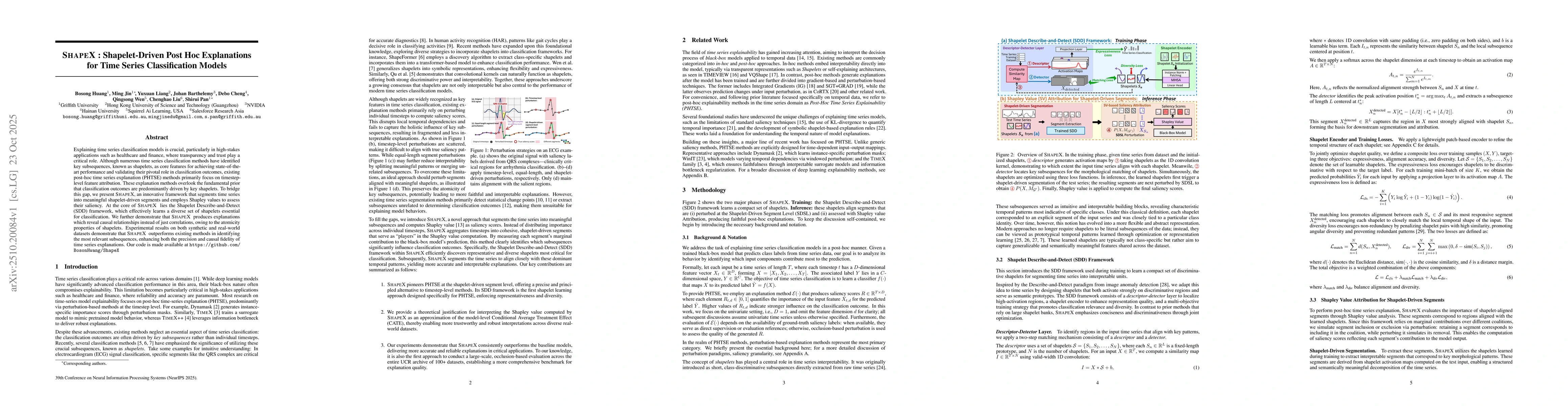 Thumbnail for ShapeX: Shapelet-Driven Post Hoc Explanations for Time Series
  Classification Models