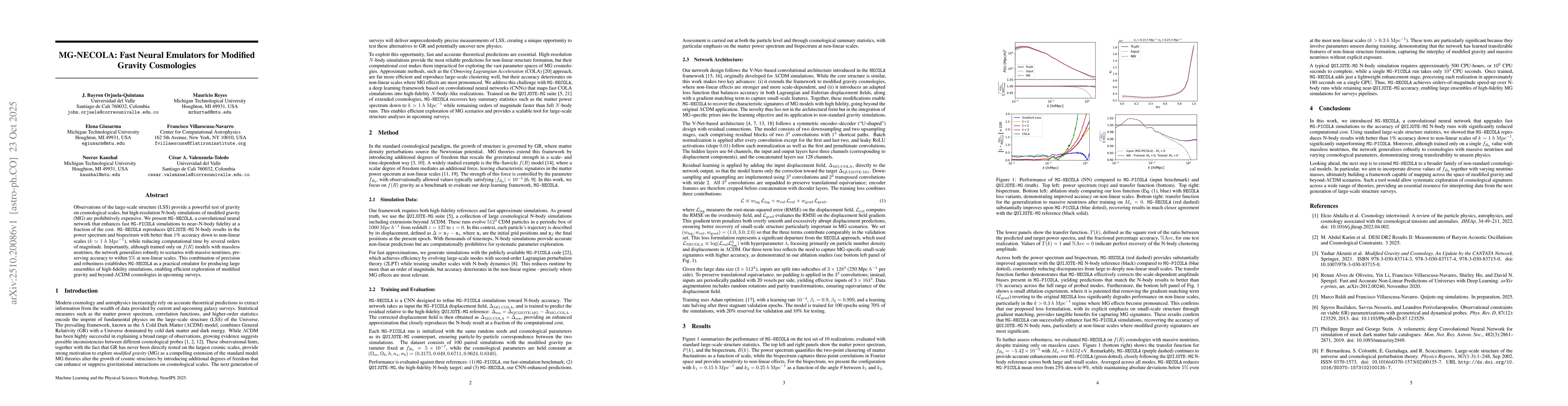 Thumbnail for MG-NECOLA: Fast Neural Emulators for Modified Gravity Cosmologies