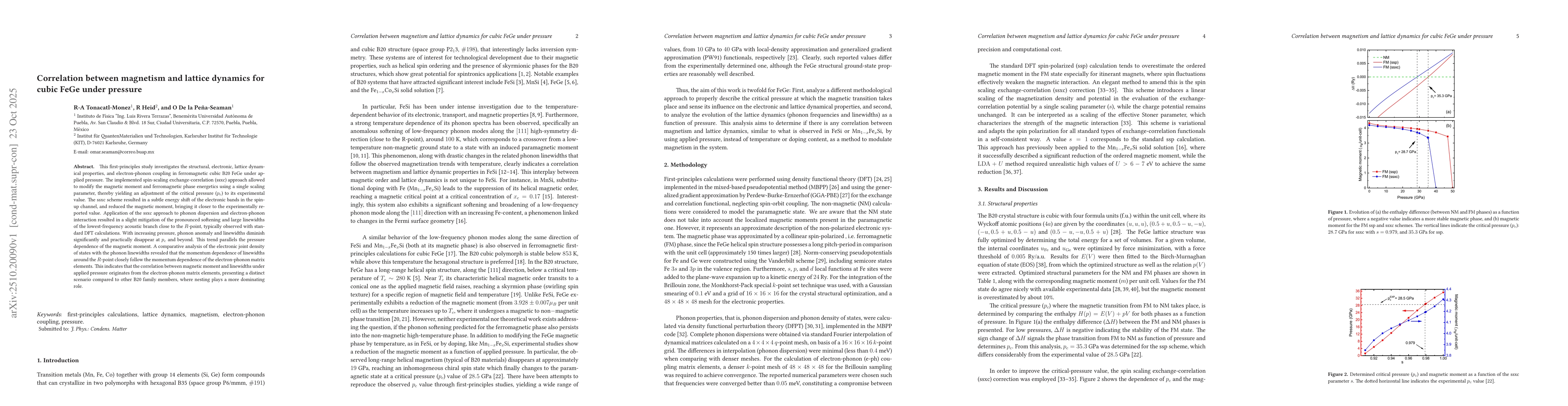 Thumbnail for Correlation between magnetism and lattice dynamics for cubic FeGe under
  pressure