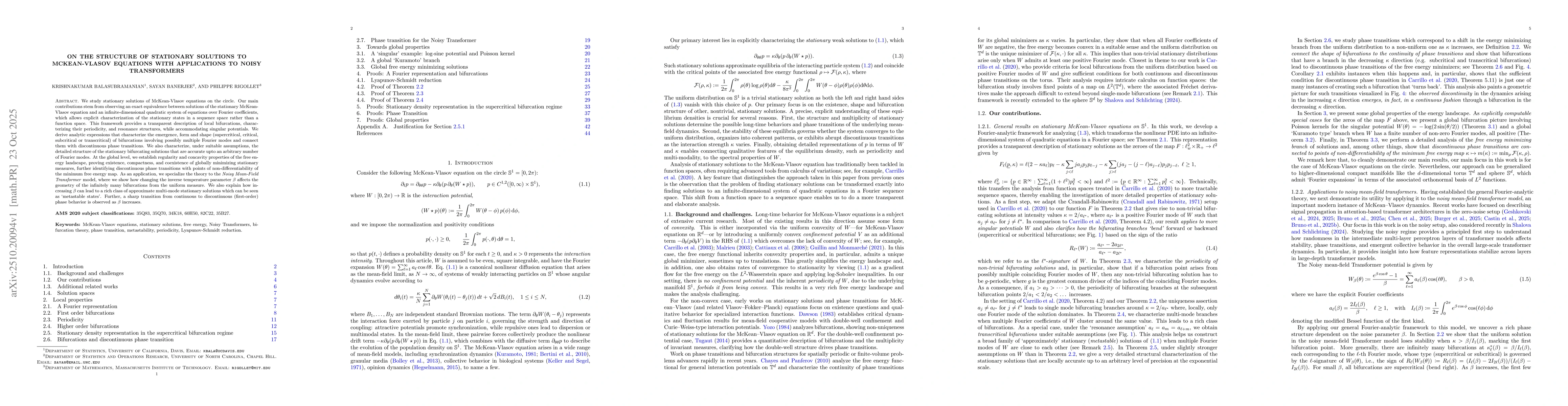 Thumbnail for On the Structure of Stationary Solutions to McKean-Vlasov Equations with
  Applications to Noisy Transformers