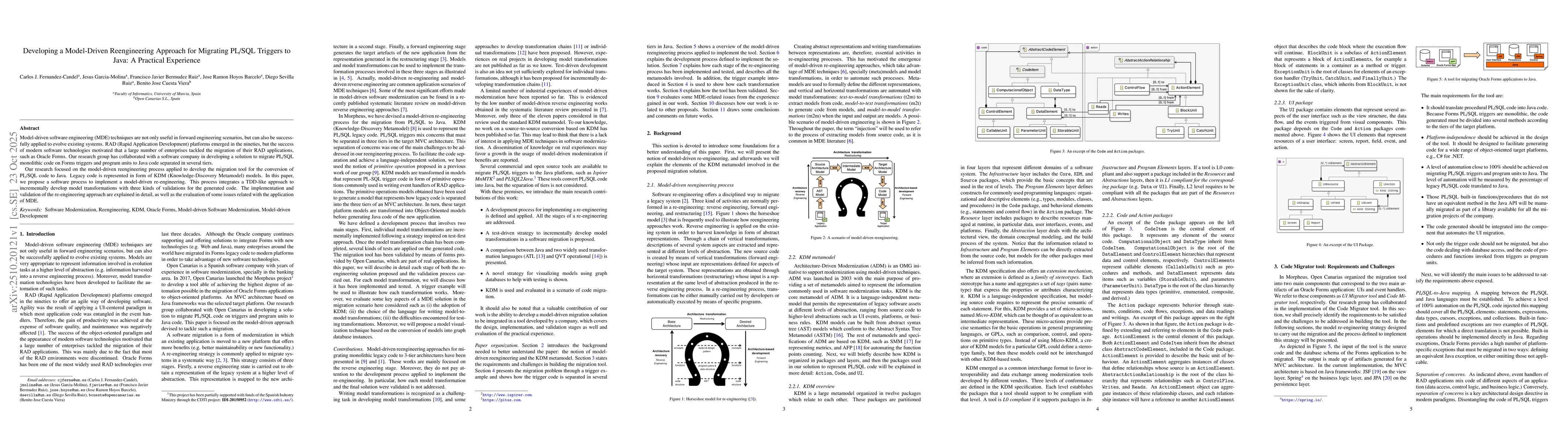 Thumbnail for Developing a Model-Driven Reengineering Approach for Migrating PL/SQL
  Triggers to Java: A Practical Experience