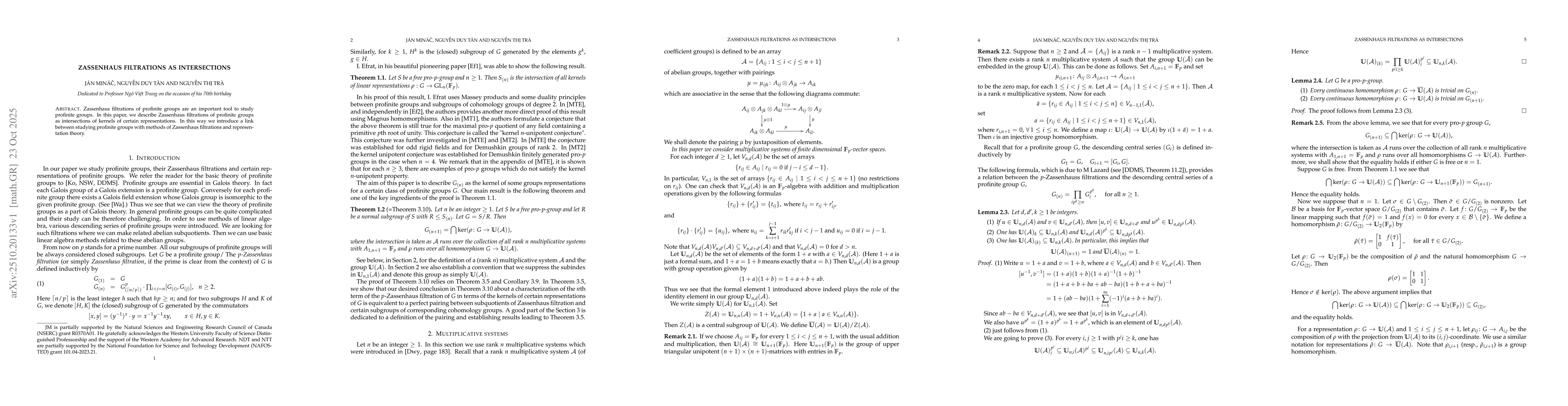 Thumbnail for Zassenhaus filtrations as intersections
