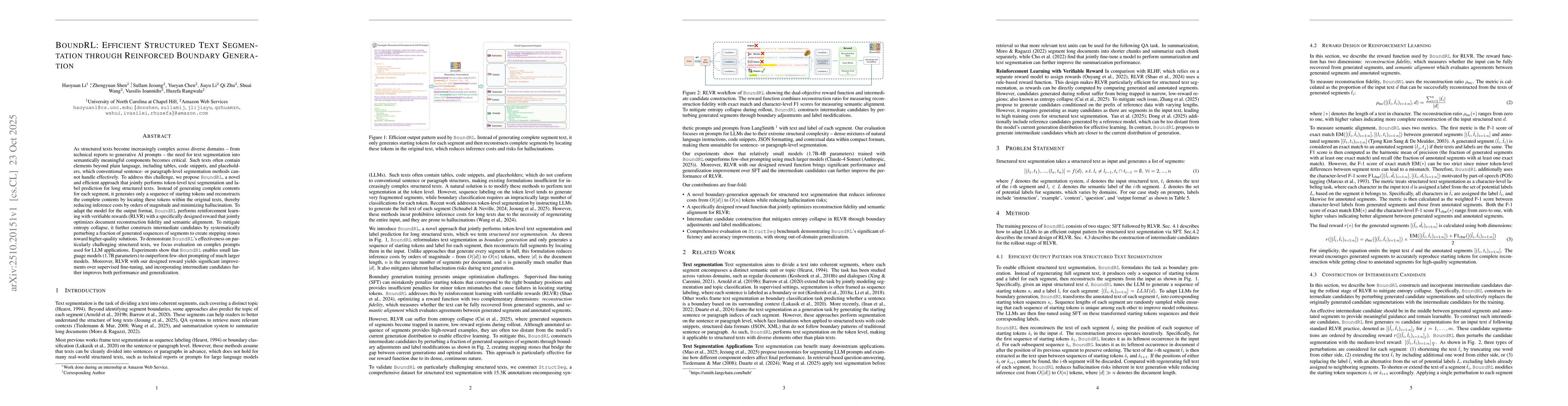 Thumbnail for BoundRL: Efficient Structured Text Segmentation through Reinforced
  Boundary Generation
