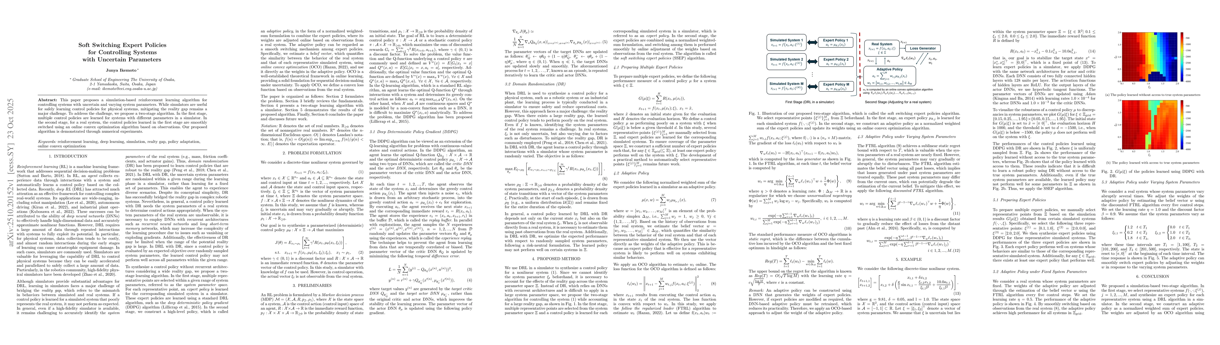 Thumbnail for Soft Switching Expert Policies for Controlling Systems with Uncertain
  Parameters