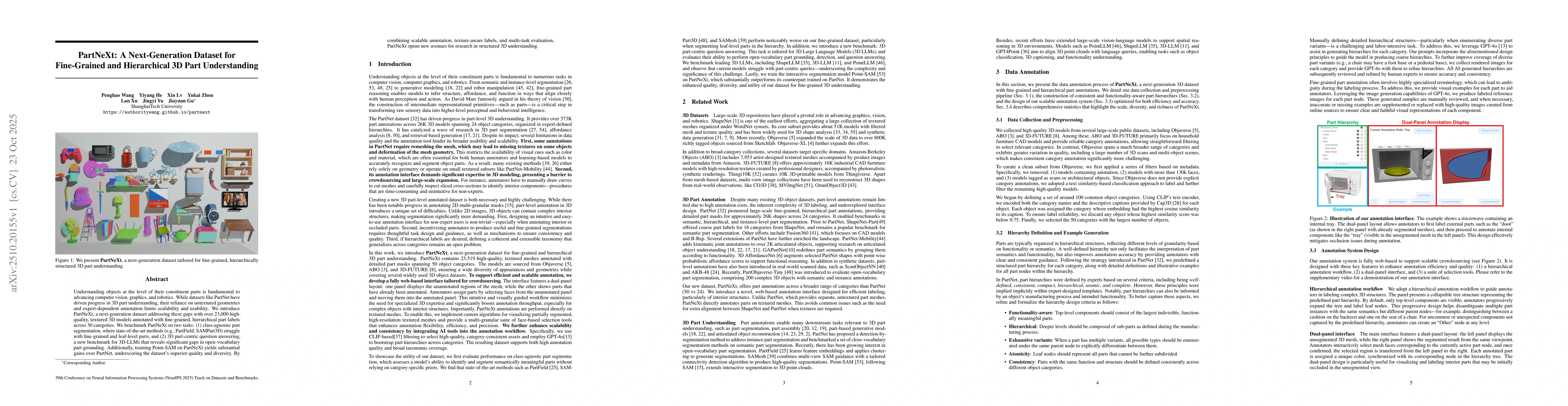 Thumbnail for PartNeXt: A Next-Generation Dataset for Fine-Grained and Hierarchical 3D
  Part Understanding
