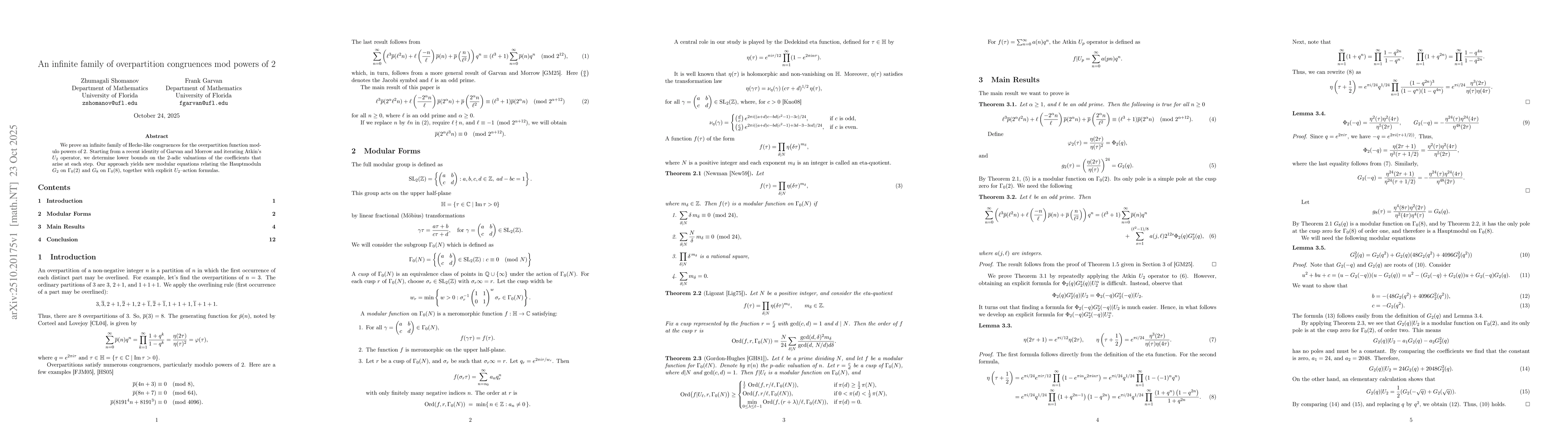 Thumbnail for An infinite family of overpartition congruences mod powers of 2