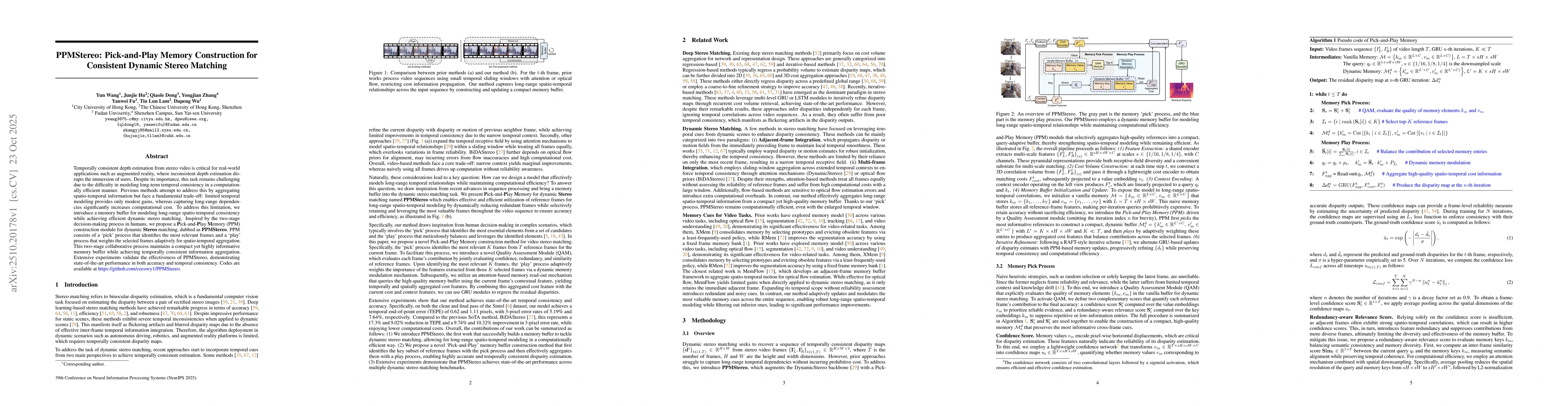 Thumbnail for PPMStereo: Pick-and-Play Memory Construction for Consistent Dynamic
  Stereo Matching