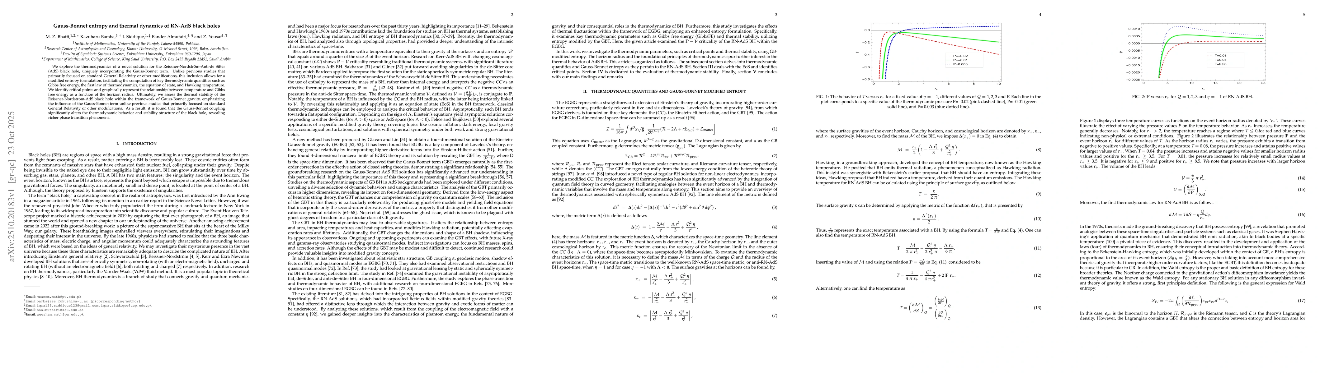 Thumbnail for Gauss-Bonnet entropy and thermal dynamics of RN-AdS black holes