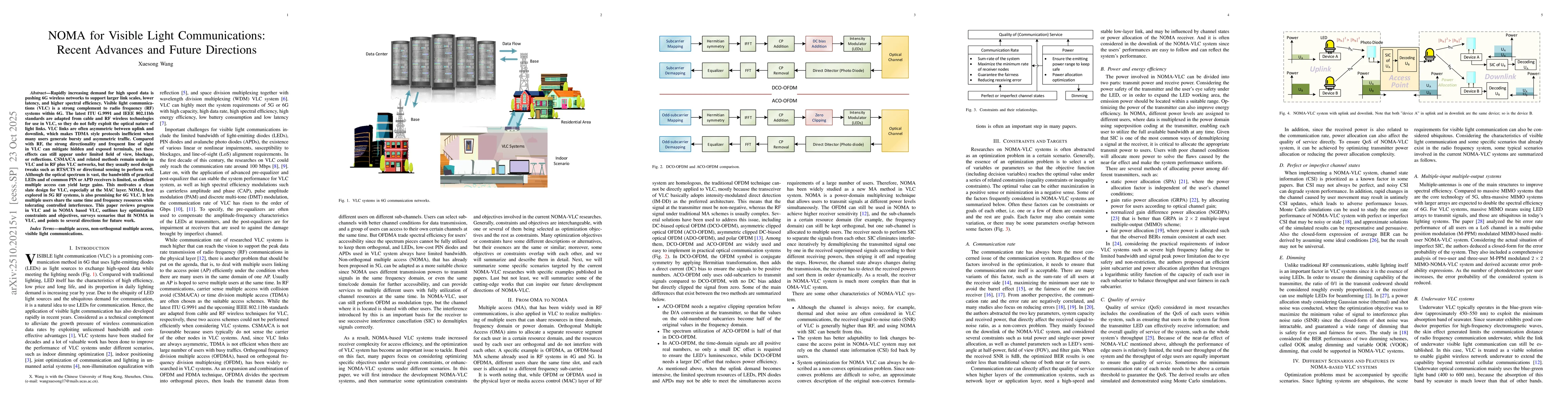 Thumbnail for NOMA for Visible Light Communications: Recent Advances and Future
  Directions